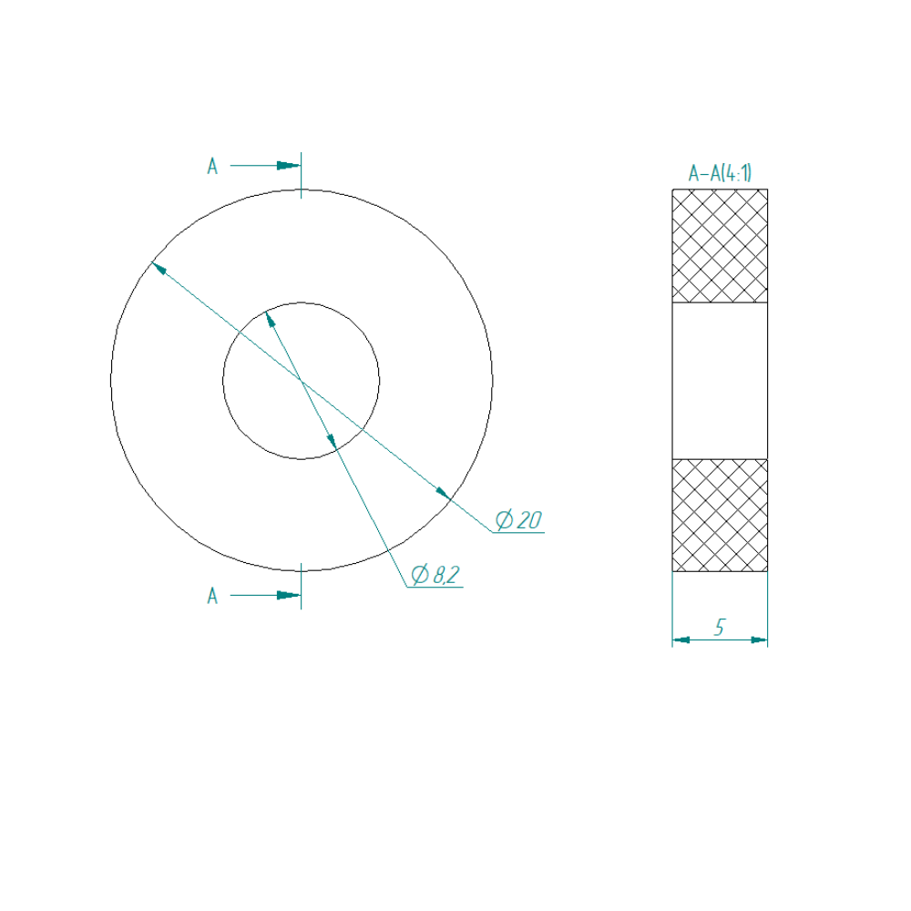 Шайба 20 x 8 x 5