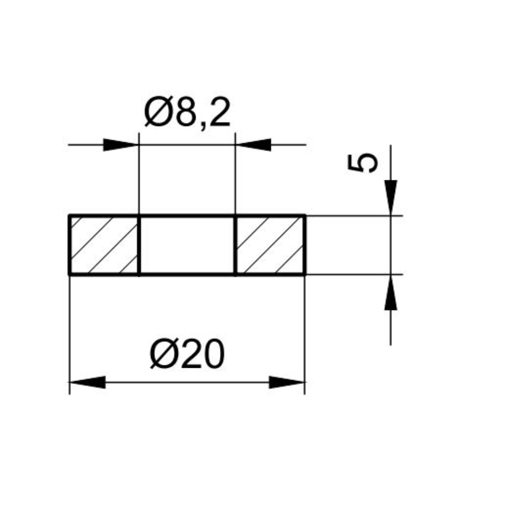 Шайба 20 x 8 x 5